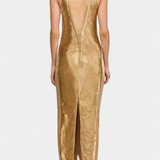 Jianna Halter Neck Dress with Metallic Fringes