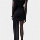Velia Asymmetrical Mini Dress with Draping