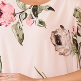 Tameka Fluid Chiffon Dress with Petals and Sheer Sleeves