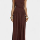 Maddy Maxi Dress without Sleeves with Side Draping