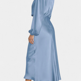 Cecila Maxi Dress with High Neck and Floral Detail