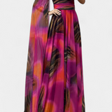 Cedara One-Shoulder Maxi Dress with Floral Detail
