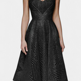 Everleigh Long Dress with Embroidery and A-Line Cut
