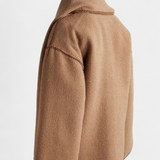 Pauline Loose Fit Coat with Integrated Fringed Scarf