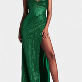 Armoni Mermaid Dress with Corset Bodice and Spaghetti Straps