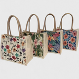 Taila Jute Bag with Floral Print and Eco-Friendly Design