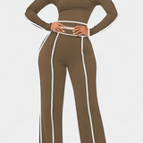 Krystelle Off-Shoulder Set with Straight Cut Trousers