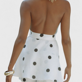 Eshra Polka Dot Halter Top and Shorts Set