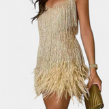 Sheril Mini Feather Dress