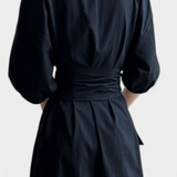 Krisbel Linen Cotton Dress with Tied Waist