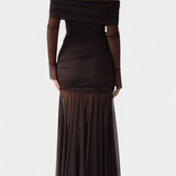 Desiree Maxi Strapless Dress with Sculptural Gatherings