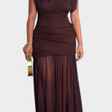 Noelia Pleated Mesh Bodycon Dress