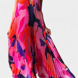 Giselle Long Pleated Dress with Halter Neck and Elegant Movement