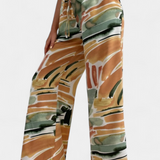 Senda Wide-Leg Trousers with Abstract Print