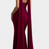 Faffienia Maxi Dress with Halter Neck and Keyhole Cut