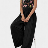 Maruja Mono Palazzo with Floral Embroidery and Sheer Lace