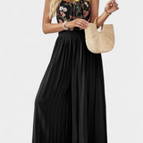 Maruja Mono Palazzo with Floral Embroidery and Sheer Lace