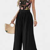 Maruja Mono Palazzo with Floral Embroidery and Sheer Lace