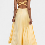 Arlena Pleated Strap Dress with Crossed Back