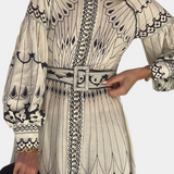 Soria Folk Style Embroidered Button Maxi Dress