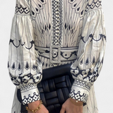 Soria Folk Style Embroidered Button Maxi Dress