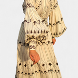 Soria Folk Style Embroidered Button Maxi Dress