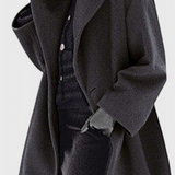 Harper Oversized Wool Blend Coat with Wide Lapel