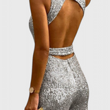 Adele Sequin Jumpsuit with Adjustable Waist