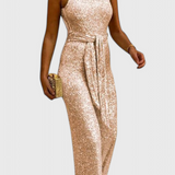 Adele Sequin Jumpsuit with Adjustable Waist