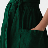 Cressida Cotton Dress with V-Neck and Adjustable Waist