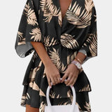 Eliza Mini Dress with Front Knot and Ruffles