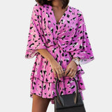 Eliza Mini Dress with Front Knot and Ruffles