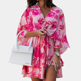 Eliza Mini Dress with Front Knot and Ruffles