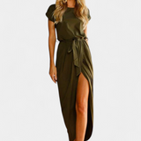 Clarissa Wrap Midi Dress with Side Split