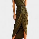 Clarissa Wrap Midi Dress with Side Split