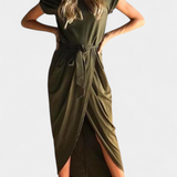 Clarissa Wrap Midi Dress with Side Split