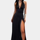 Latisha Halter Neck Dress with High Split