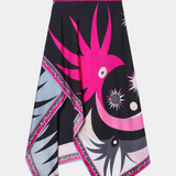 Ciana Satin Set with Abstract Skirt and Halter Top