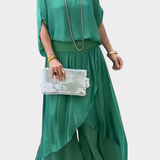 Wonder Two-Piece Flowing Set with Loose Top and Asymmetrical Skirt