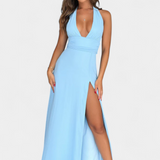 Latisha Halter Neck Dress with High Split