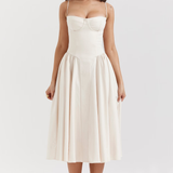 Felicity Midi Dress with Corset and No Sleeves