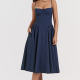 Felicity Midi Dress with Corset and No Sleeves