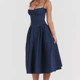 Felicity Midi Dress with Corset and No Sleeves