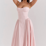 Felicity Midi Dress with Corset and No Sleeves