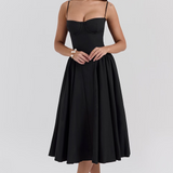 Felicity Midi Dress with Corset and No Sleeves