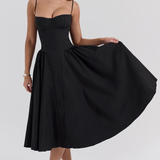 Felicity Midi Dress with Corset and No Sleeves