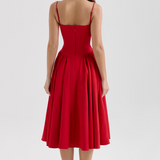 Felicity Midi Dress with Corset and No Sleeves