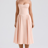 Felicity Midi Dress with Corset and No Sleeves