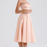 Felicity Midi Dress with Corset and No Sleeves