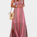 Jeni Boho Long Dress with Halter Neck and Tribal Print